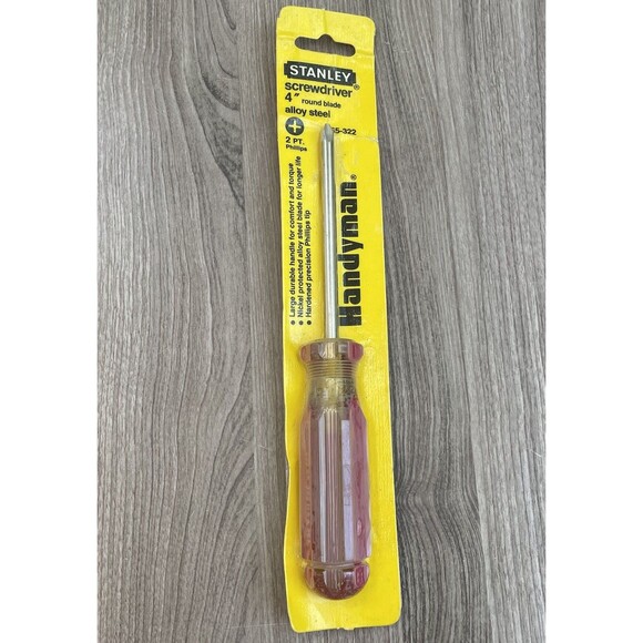 Stanley Screwdriver 4 Inch Round Blade Allow Steel 65-322 1986 USA Made - Picture 1 of 5